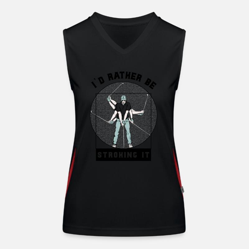 i d rather be stroking it Women's Functional Contrast Tank Top