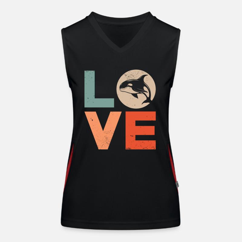 Wal Killerwal Orca Liebe Funktionelles Kontrast-Tank Top für Frauen