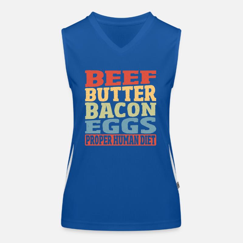 Beef Butter Bacon Eggs Proper Human Diet Keto Women's Functional Contrast Tank Top