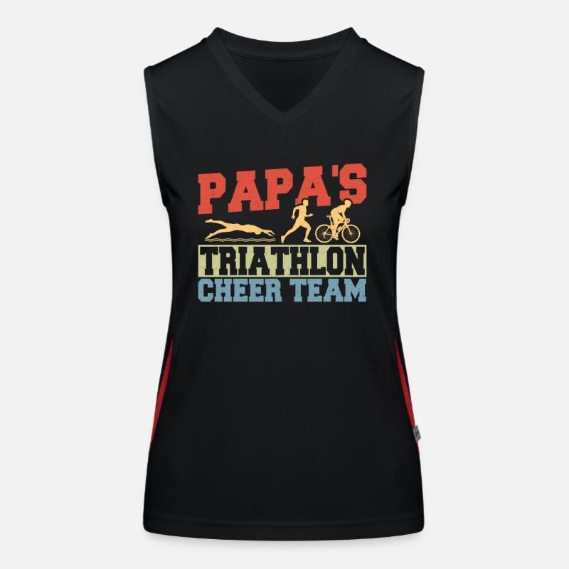 Papa's Triathlon Cheer Team Triathletes Athletics Women's Functional Contrast Tank Top