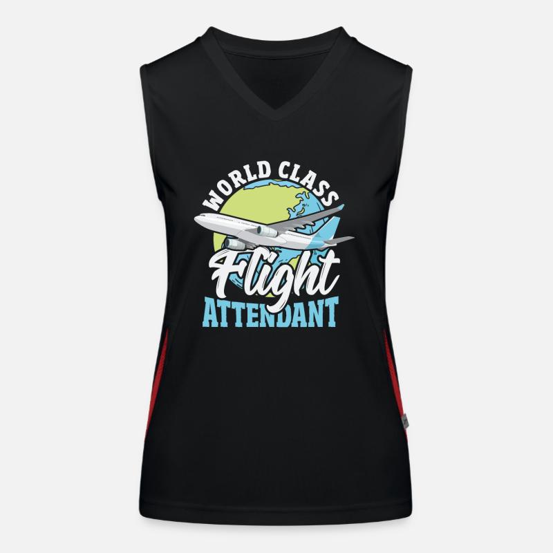 World Class Flight Attendant Aviation Women's Functional Contrast Tank Top
