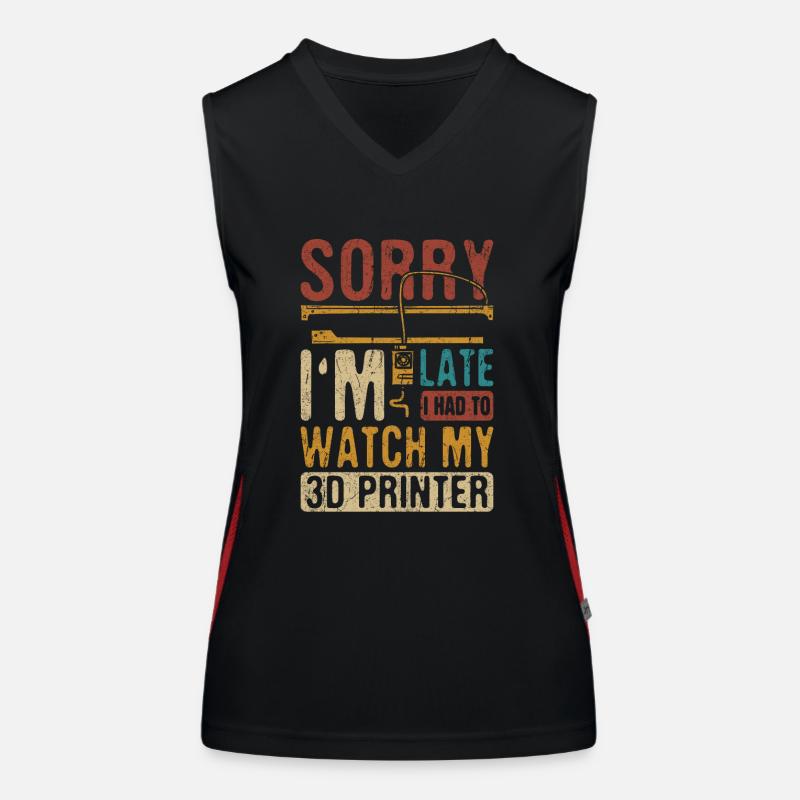Impression 3D Imprimante 3D Retro Design Slice Print Débardeur respirant contrasté Femme