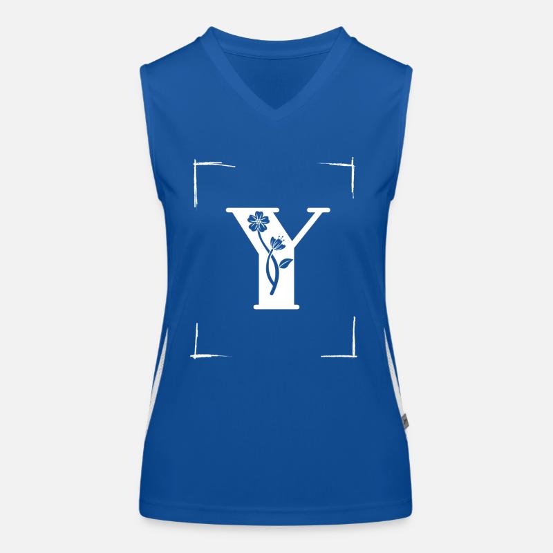 letter Y initial Women's Functional Contrast Tank Top