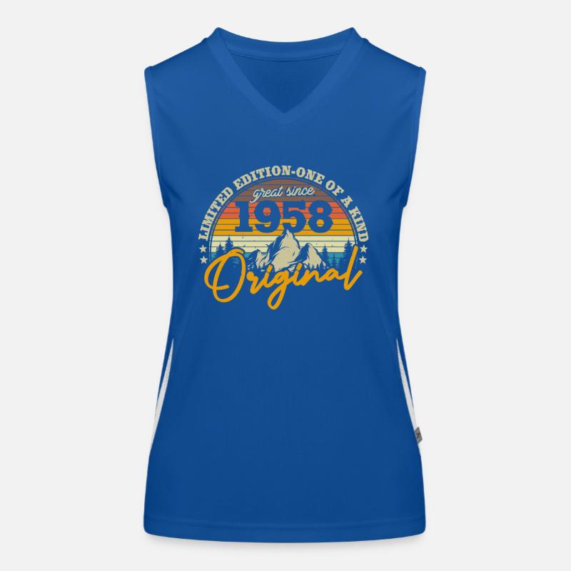 Geschenk Geburtstag 1958 65 Jahre Funktionelles Kontrast-Tank Top für Frauen