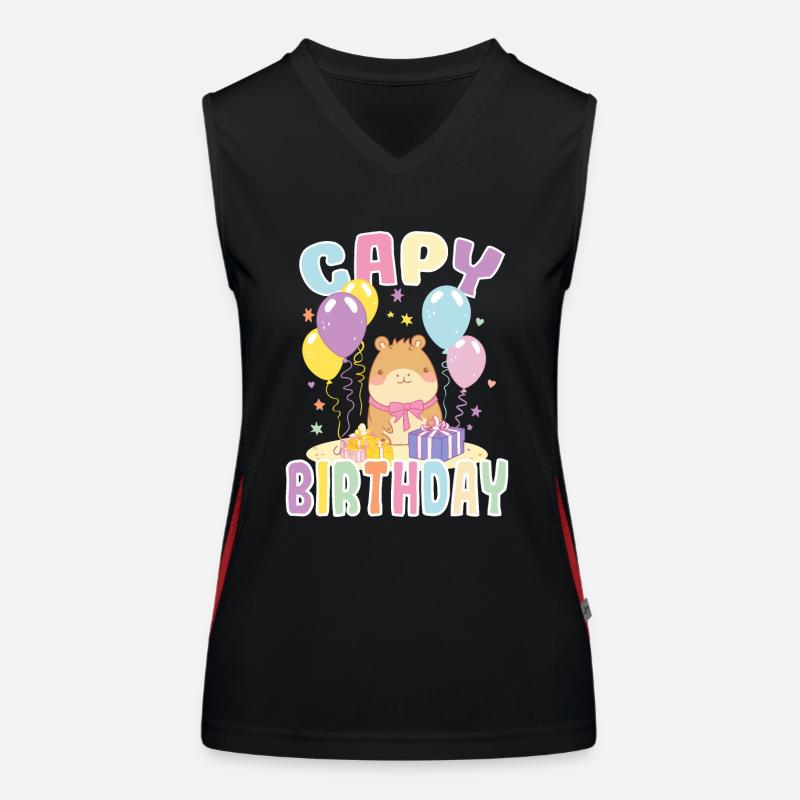 Capy Birthday Cute Capybara Birthday Women's Functional Contrast Tank Top