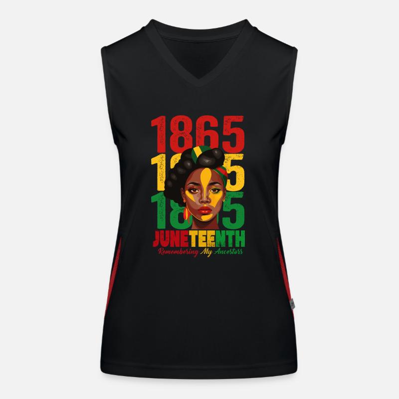 Juneteenth 1865 Remembering My Ancestors Women's Functional Contrast Tank Top