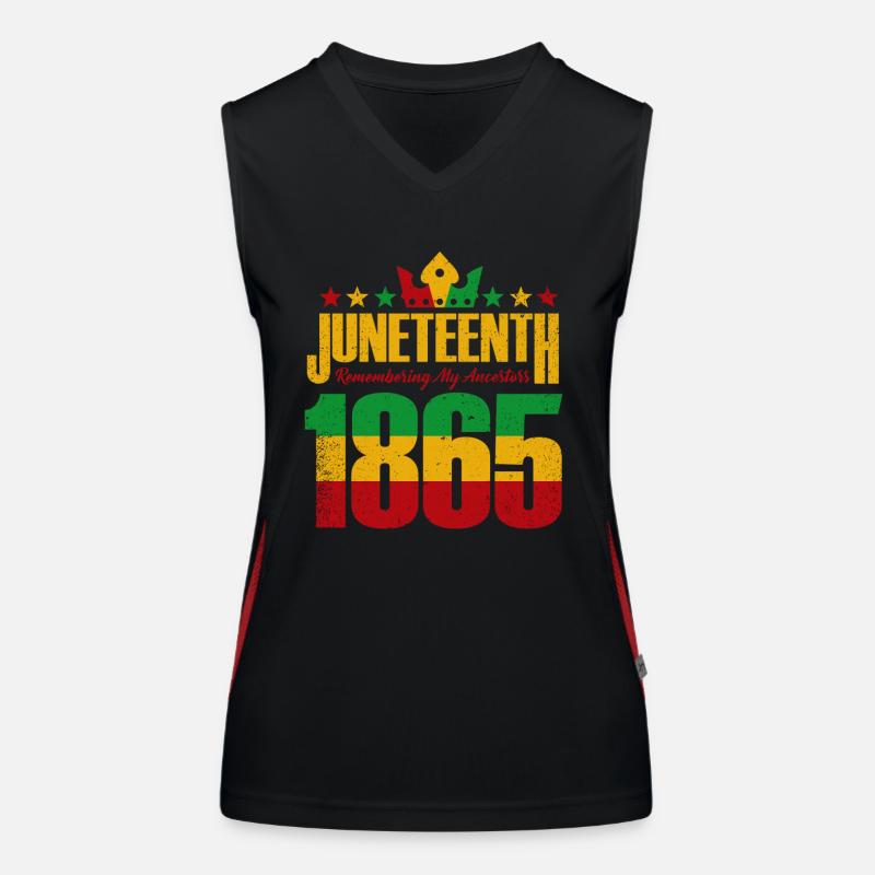 Juneteenth 1865 Remembering My Ancestors Women's Functional Contrast Tank Top