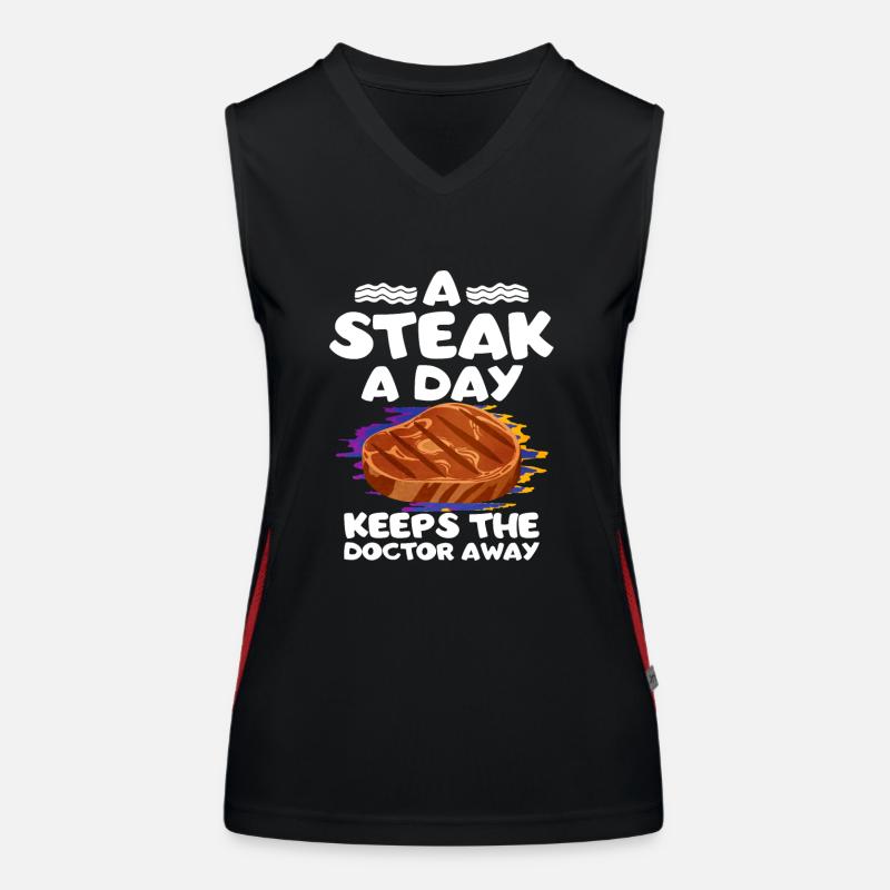 Steak Funktionelles Kontrast-Tank Top für Frauen