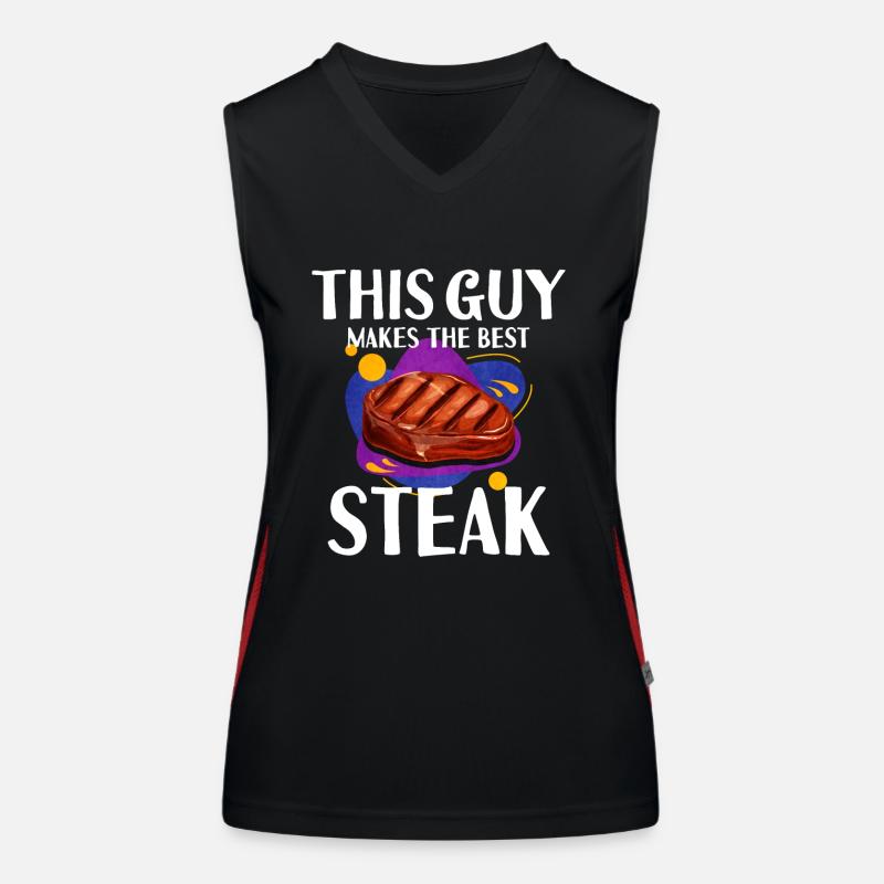 Steak Funktionelles Kontrast-Tank Top für Frauen