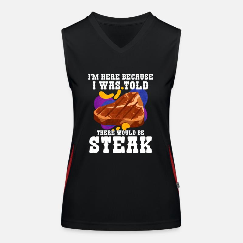 Steak Funktionelles Kontrast-Tank Top für Frauen
