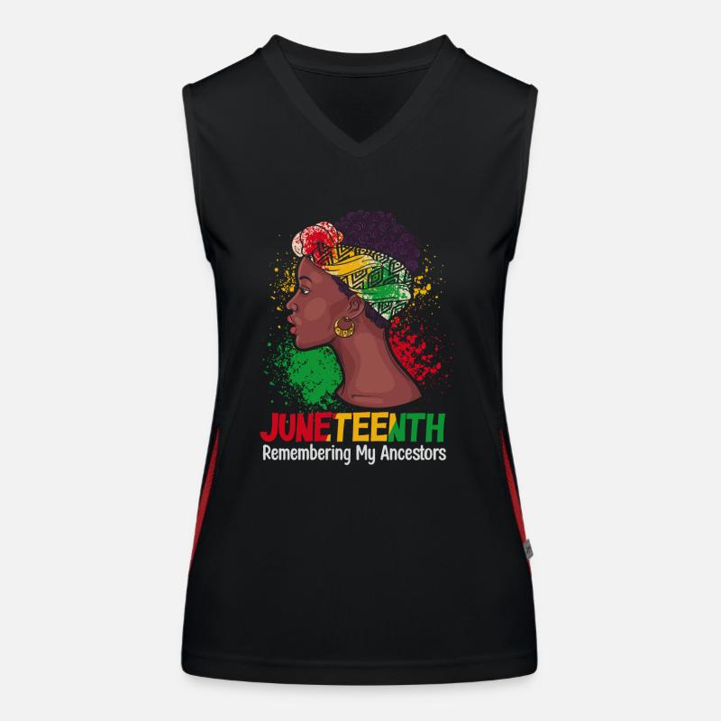 Juneteenth 1865 Remembering My Ancestors Women's Functional Contrast Tank Top