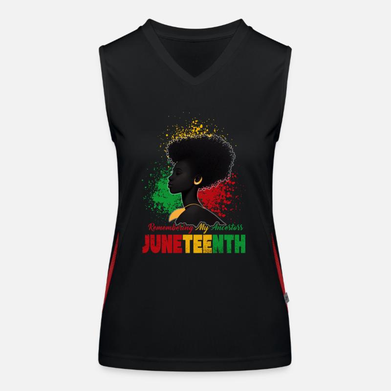 Juneteenth 1865 Remembering My Ancestors Women's Functional Contrast Tank Top