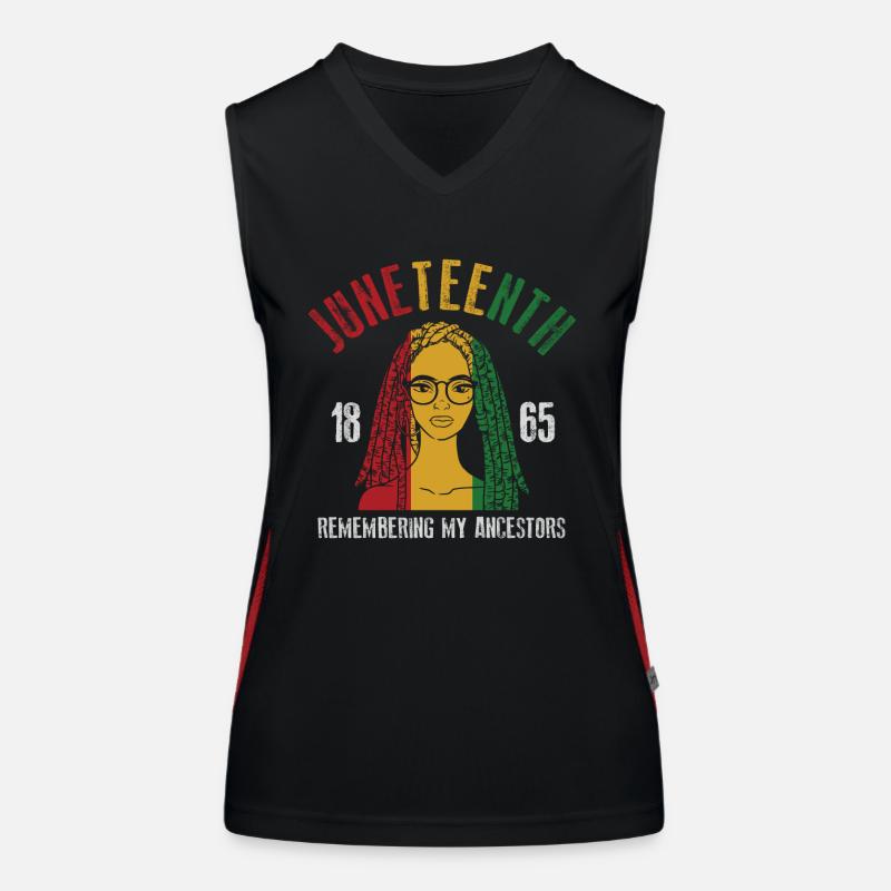 Juneteenth 1865 Remembering My Ancestors Women's Functional Contrast Tank Top