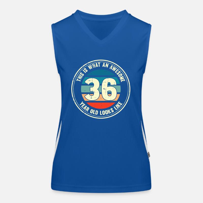 36. Geburtstag so sieht man mit 36 Retro Geschenk Funktionelles Kontrast-Tank Top für Frauen