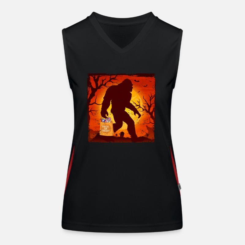 Lustige Halloween Bigfoot Trick oder behandeln Funktionelles Kontrast-Tank Top für Frauen