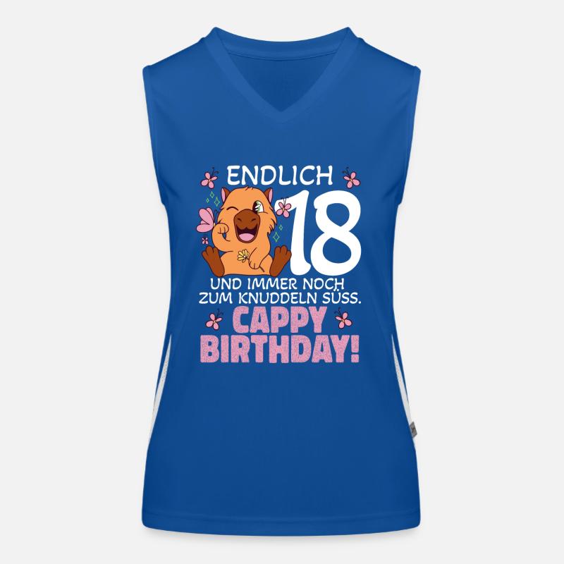 Endlich 18 Capybara Spruch Funktionelles Kontrast-Tank Top für Frauen