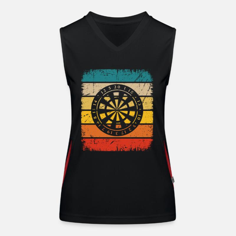 Retro Rectangle - Dartboard - Women's Functional Contrast Tank Top