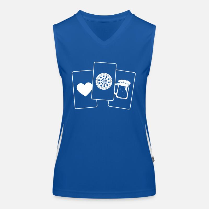 Poker card - Beer - Dartboard - Women's Functional Contrast Tank Top