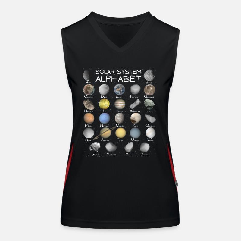Sonnensystem ABC Funktionelles Kontrast-Tank Top für Frauen