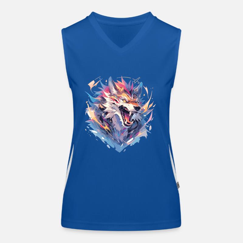 Wolf Polygon Funktionelles Kontrast-Tank Top für Frauen