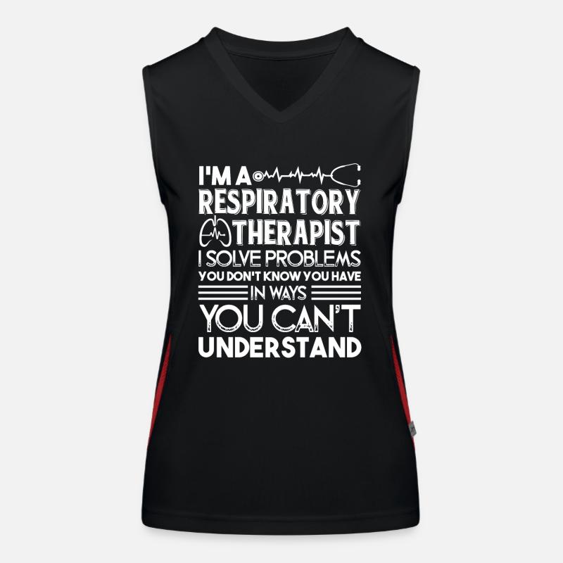 Respiratory Therapist I Solve Problems Women's Functional Contrast Tank Top
