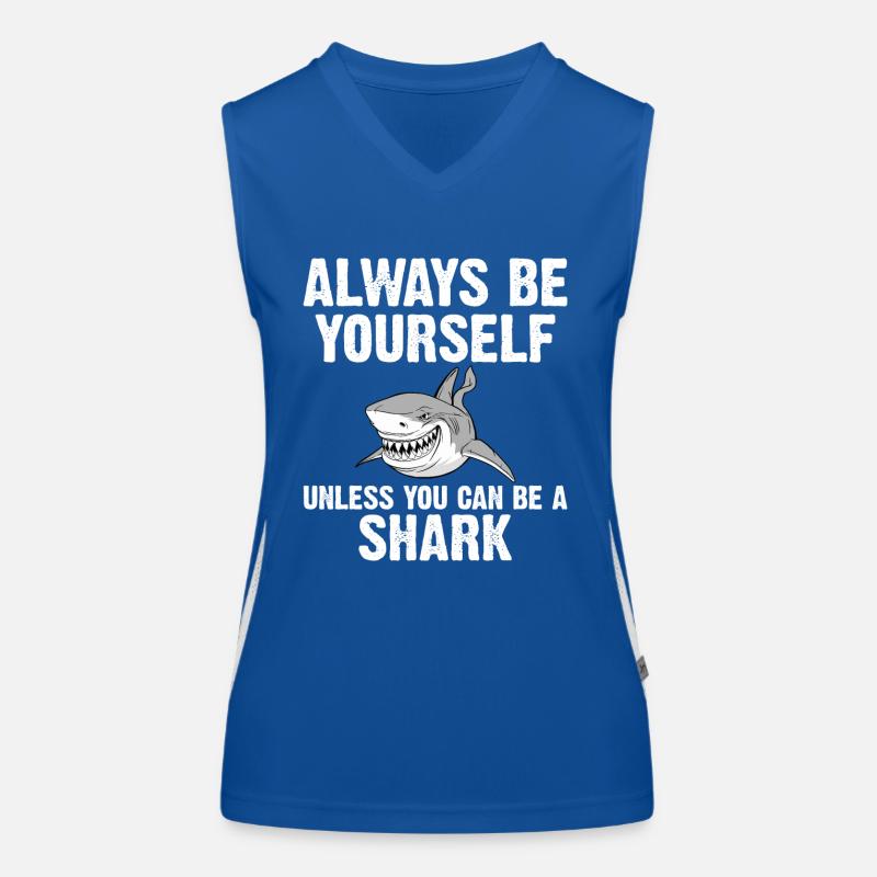 Sei Immer Du Selbst Du Kannst Ein Hai Sein Funktionelles Kontrast-Tank Top für Frauen