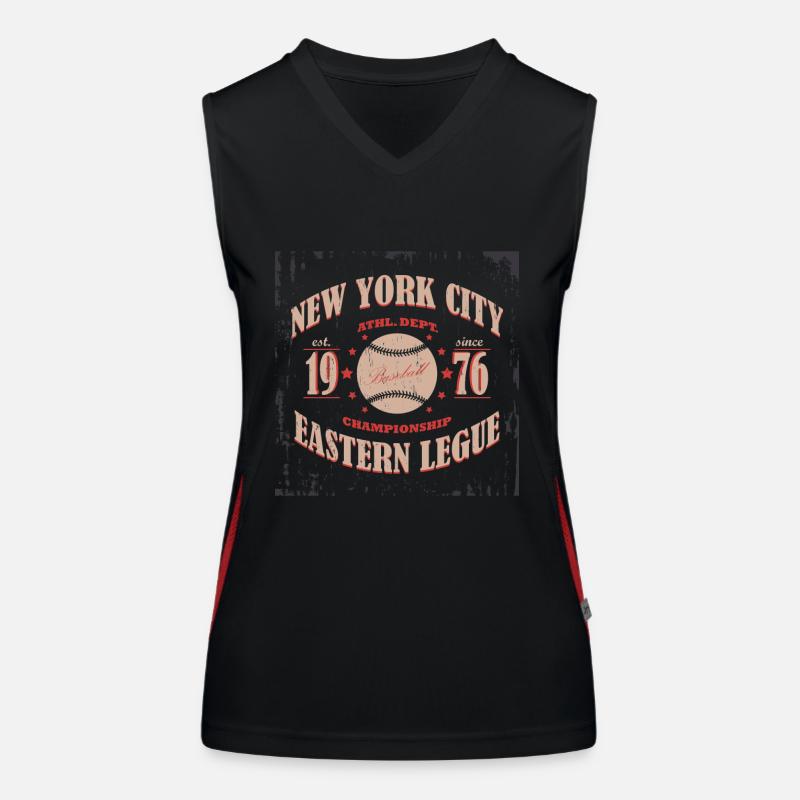 Baseball typography Women's Functional Contrast Tank Top