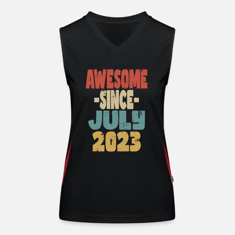 2023 Juli Geburtstag Retro Funktionelles Kontrast-Tank Top für Frauen