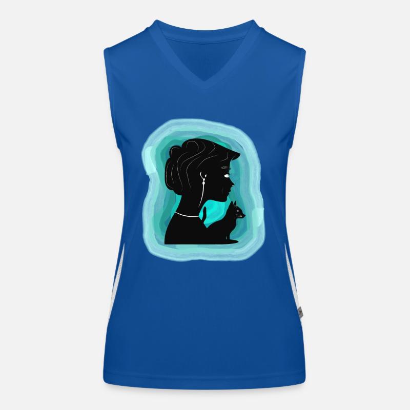 Affectionate cat shows her affection Women's Functional Contrast Tank Top