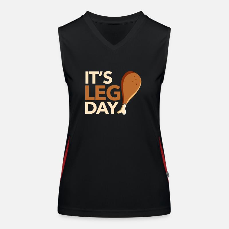 C’est le jour des jambes Fun Workout Turkey Débardeur respirant contrasté Femme
