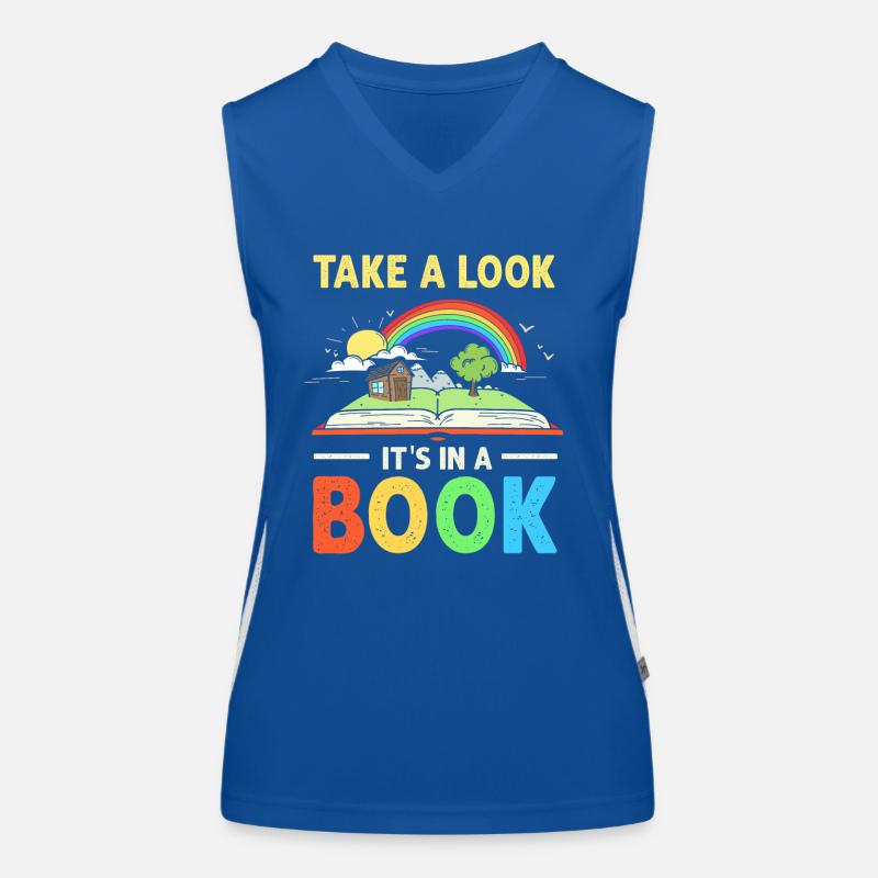 Werfen Sie einen Blick darauf, dass es in einem Buch ist, das Bücherwurm liest Funktionelles Kontrast-Tank Top für Frauen