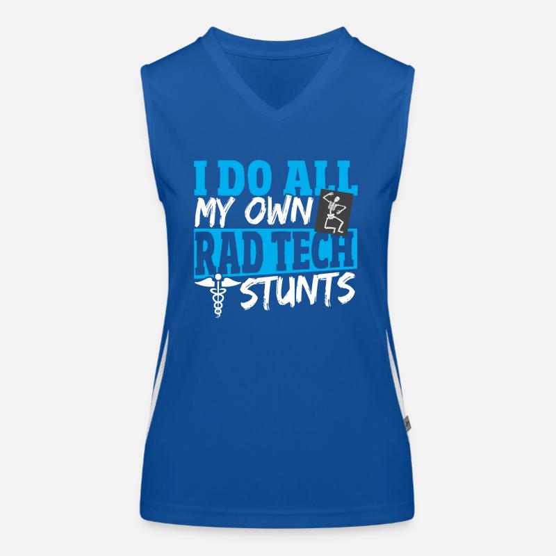 I Do All My Own Rad Tech Stunts Radiology Tech Women's Functional Contrast Tank Top