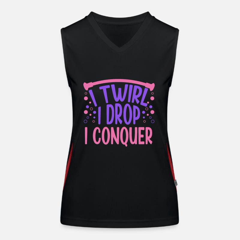 Baton Twirling I Twirl I Drop I Conquer Twirler Débardeur respirant contrasté Femme