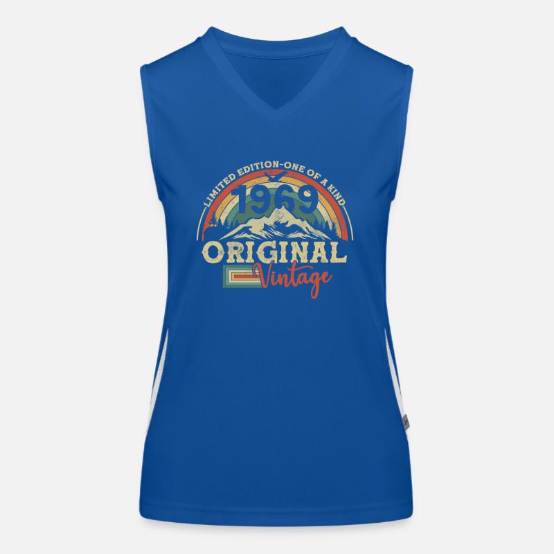 Original Vintage 1969 Funktionelles Kontrast-Tank Top für Frauen