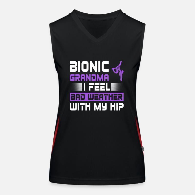 Bionic Hip Oma Design Für Eine Bionic Aftermarket Funktionelles Kontrast-Tank Top für Frauen