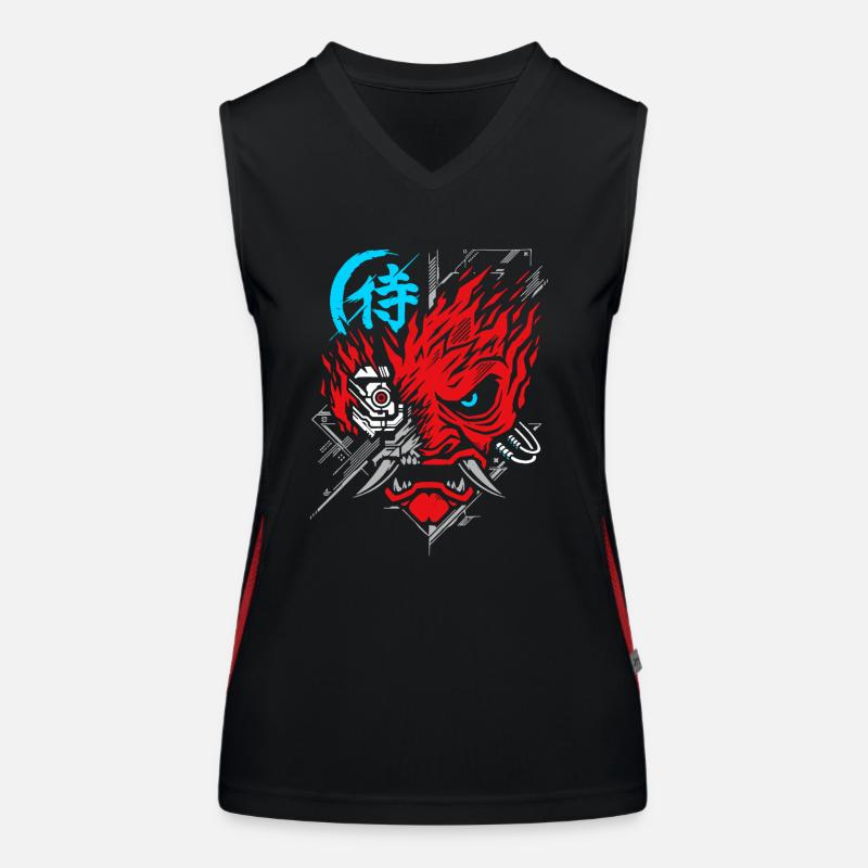 Samurai Future Cyborg Funktionelles Kontrast-Tank Top für Frauen