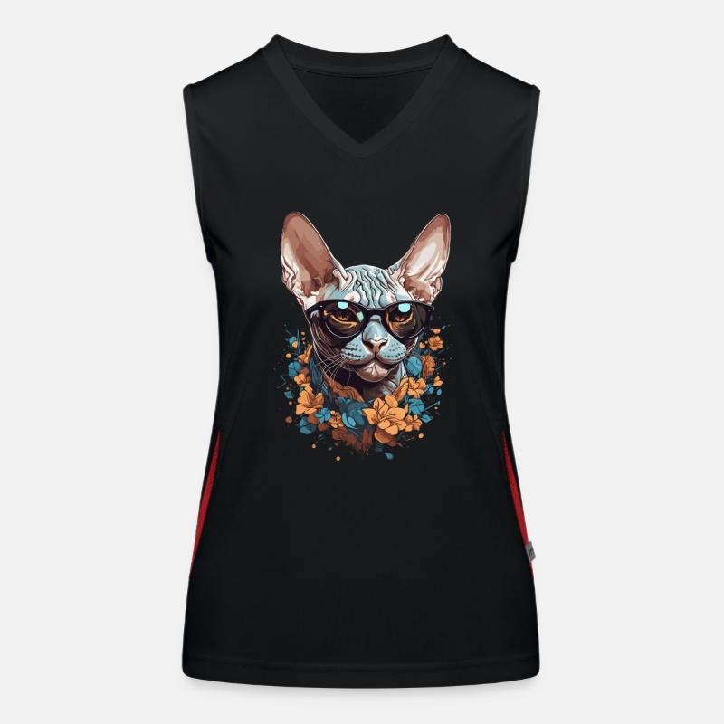 Design élégant de chat Sphinx pour l’amour du chat Débardeur respirant contrasté Femme