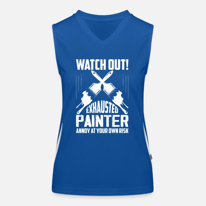 Fais gaffe! Un peintre épuisé s’agace de son propre ris Débardeur respirant contrasté Femme
