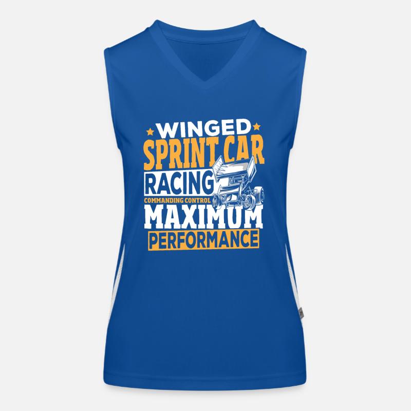 Winged Sprint Car Racing Commanding Control Women's Functional Contrast Tank Top