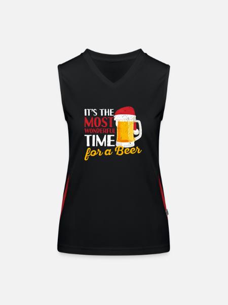 It's the best time for a beer-soaked - Women's Functional Contrast Tank Top - black/red - Front