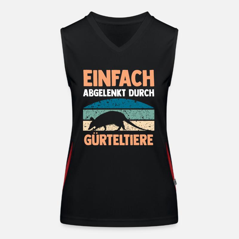 Gürteltier Funktionelles Kontrast-Tank Top für Frauen