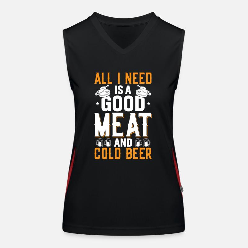 Alles Was Ich Brauche Ist Ein Gutes Stück Fleisch Funktionelles Kontrast-Tank Top für Frauen