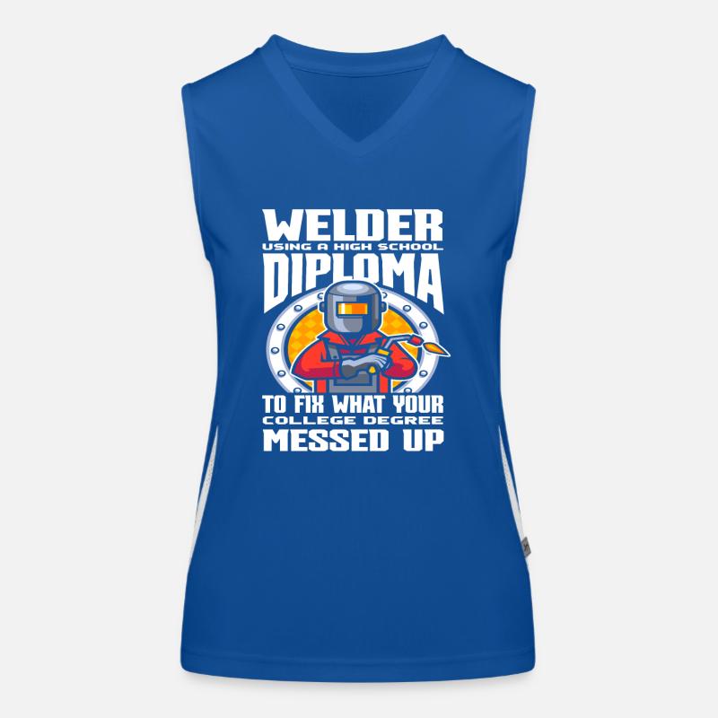 Welder Welding Sayings Profession Women's Functional Contrast Tank Top