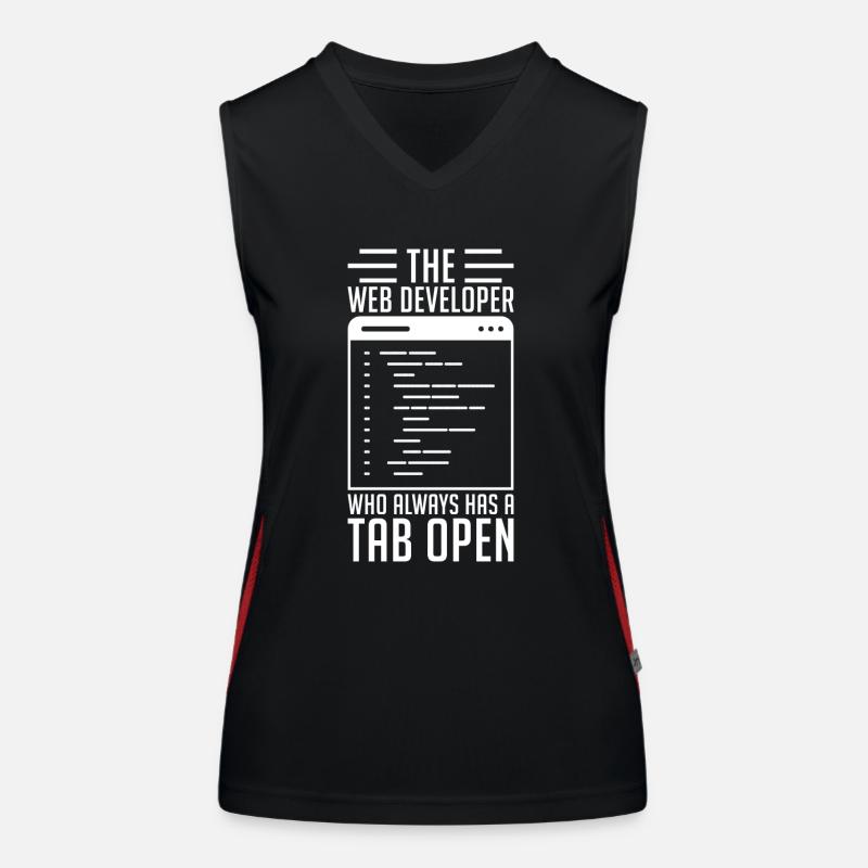 Web Entwickler Tab Immer Geöffnet Funktionelles Kontrast-Tank Top für Frauen