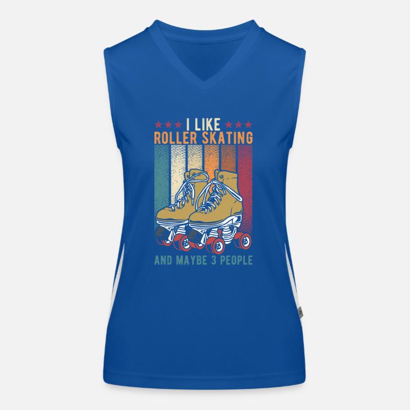 Rollerskating Retro Funktionelles Kontrast-Tank Top für Frauen