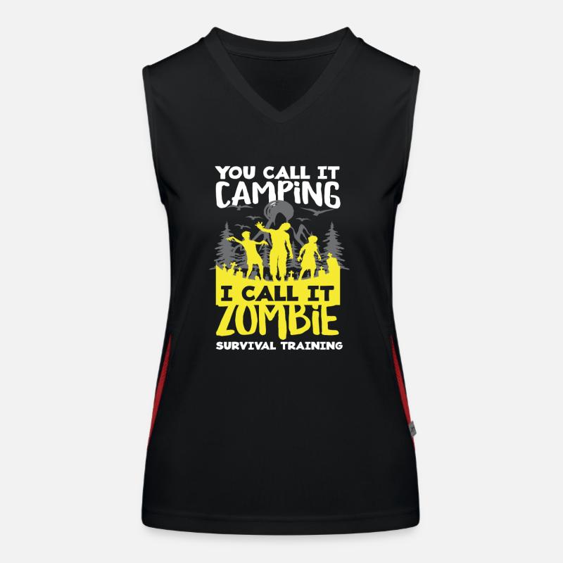 Zombies Camping Survival Training Camper Débardeur respirant contrasté Femme