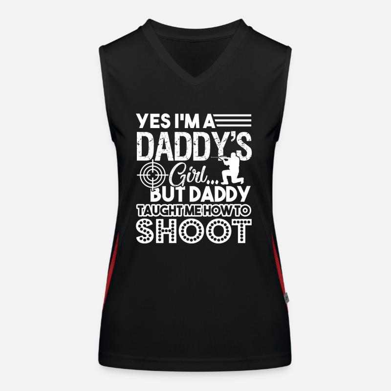 Shooting Daddy Taught Me How To Shoot Women's Functional Contrast Tank Top