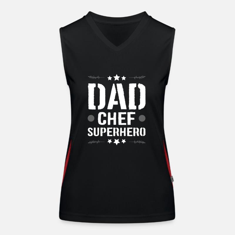 Dad Chef Superheld Papa Funktionelles Kontrast-Tank Top für Frauen