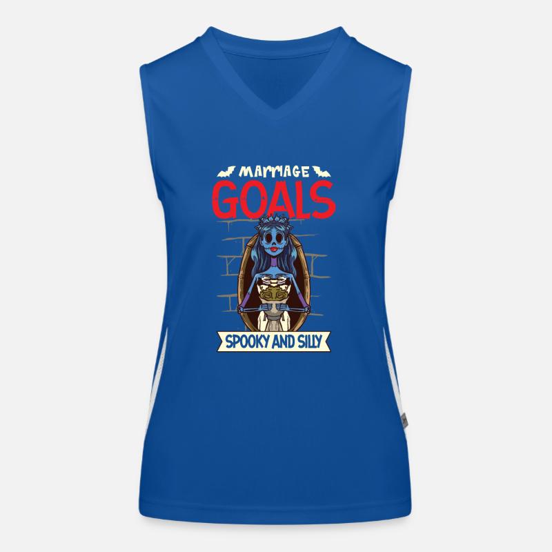 Funny Gothic Goth Wedding Bride Goth Halloween Women's Functional Contrast Tank Top