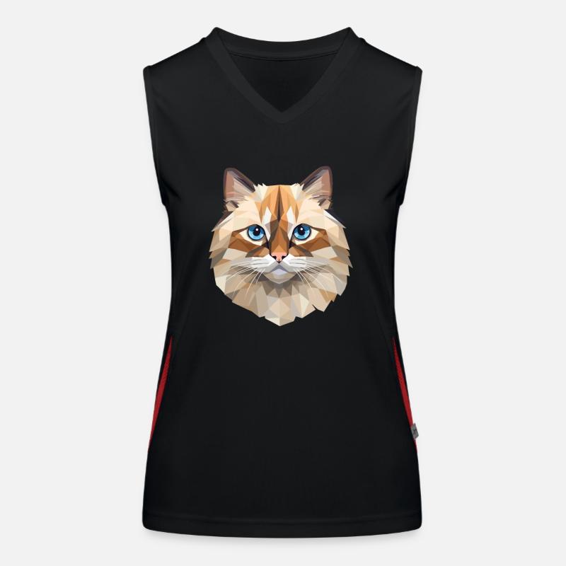 Birman Cat Polygon Design Funktionelles Kontrast-Tank Top für Frauen